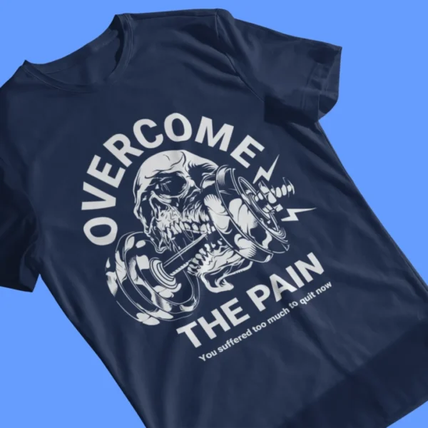 Overcome the Pain Gym Graphic T-Shirt - Image 4