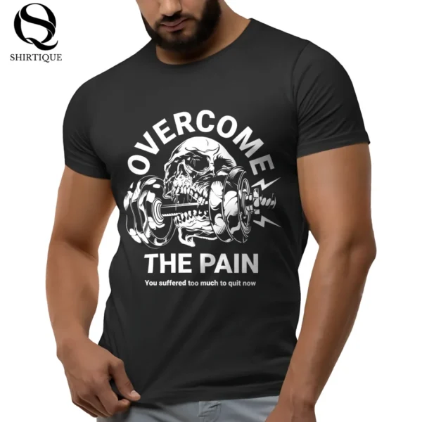 Overcome the Pain Gym Graphic T-Shirt - Image 3