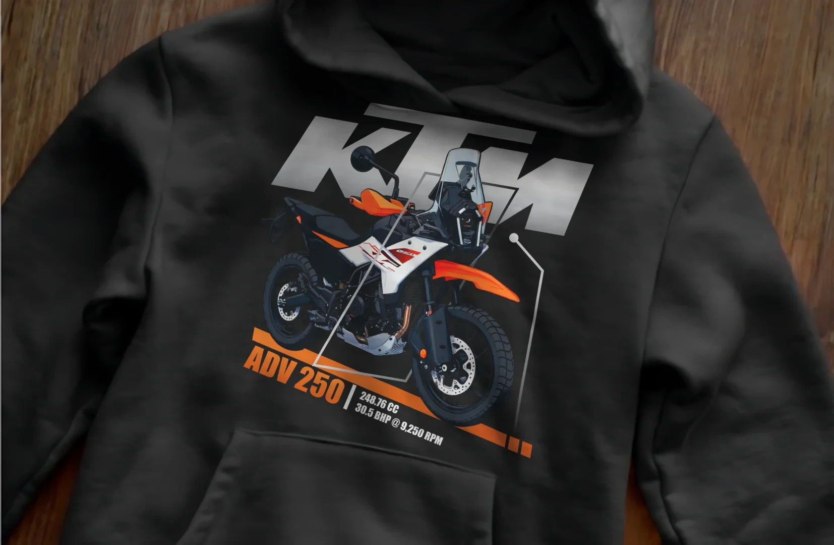 KTM ADV 250 Hoodie 1 ktm-adv-250-hoodie-shirtique